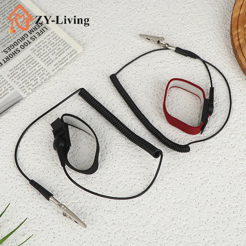 

1PCS Anti Static Bracelet Electrostatic Wired Adjustable ESD Discharge Cable Wrist Band Strap Hand With Spare Wristband