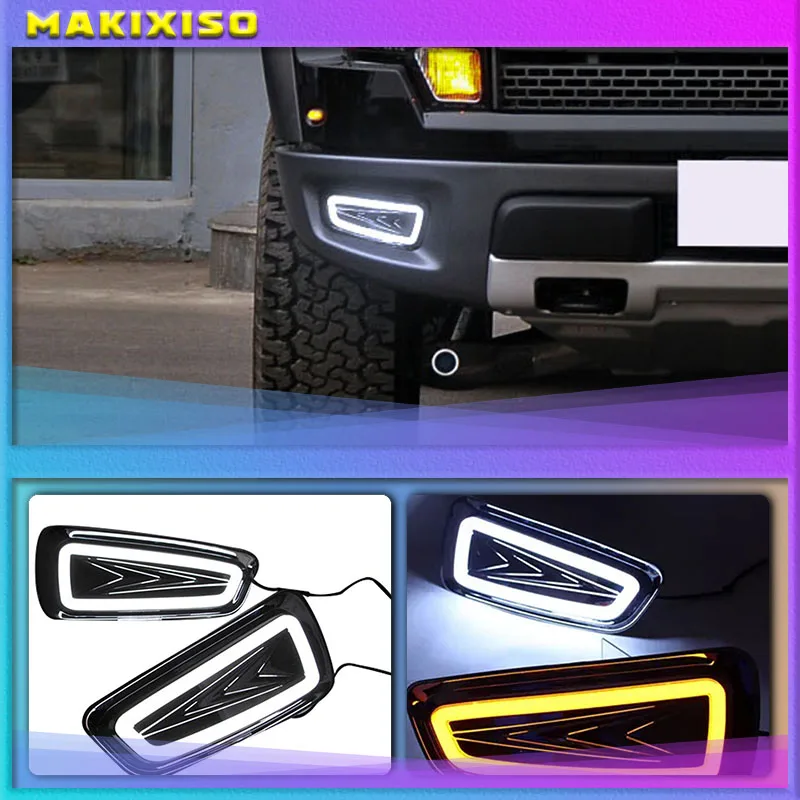 

2Pcs for Ford Raptor F150 2010 2011 2012 2013 2014 2015 LED DRL Daytime Running Light Front Running Light Fog Light