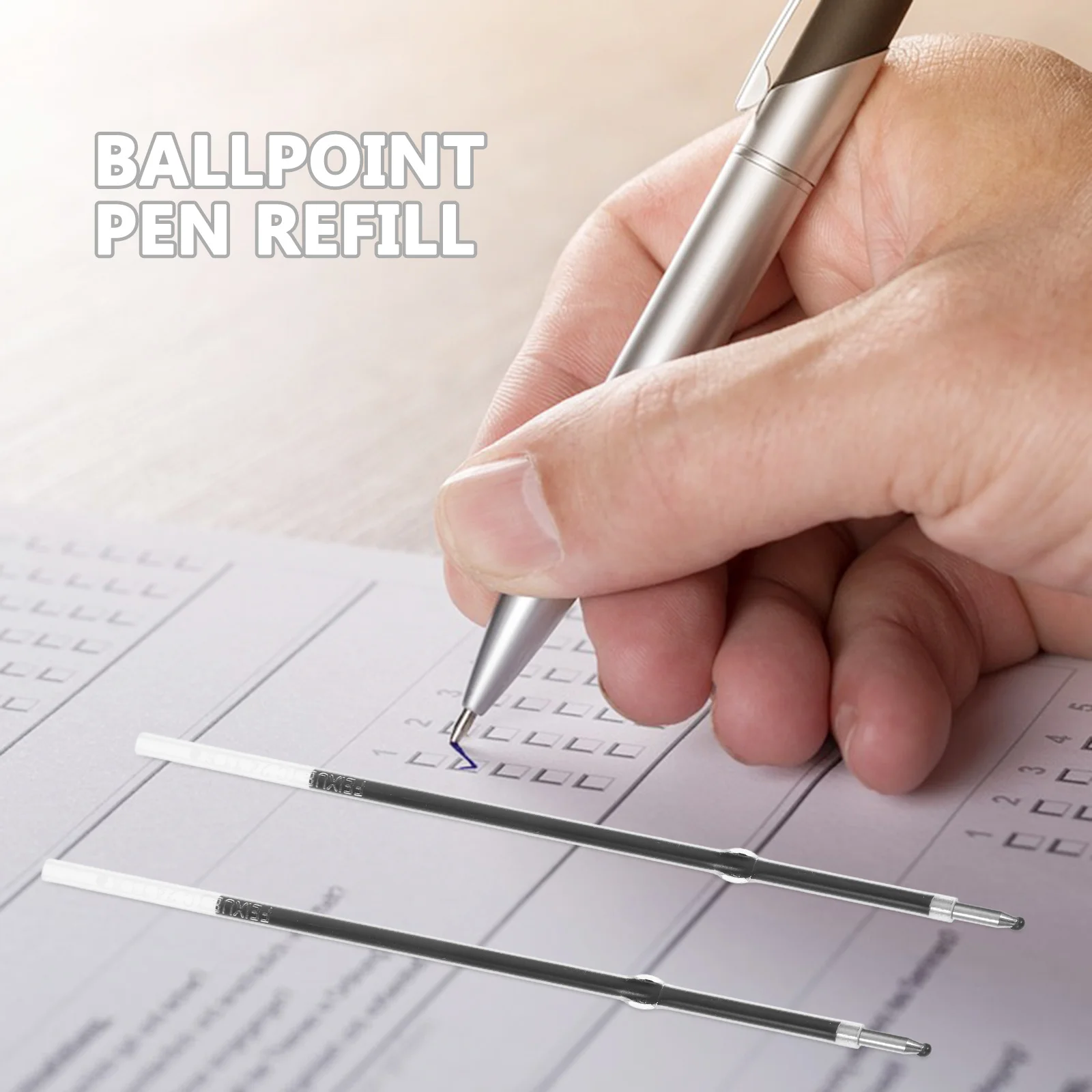 

100Pcs Replacement Pen Refills 0.7mm Fine Tip Retractable Ballpoint Universal Fit Smooth Ink Flow Stainless Steel Nib for Office