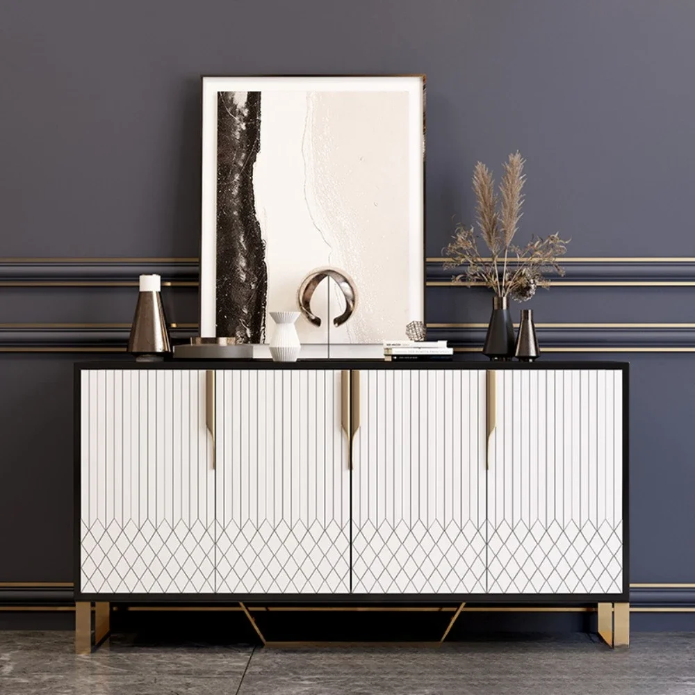 

Post-modern luxury sideboard marble table Italian minimalist ultra-thin porch cabinet American high cabinet modern minimalist.