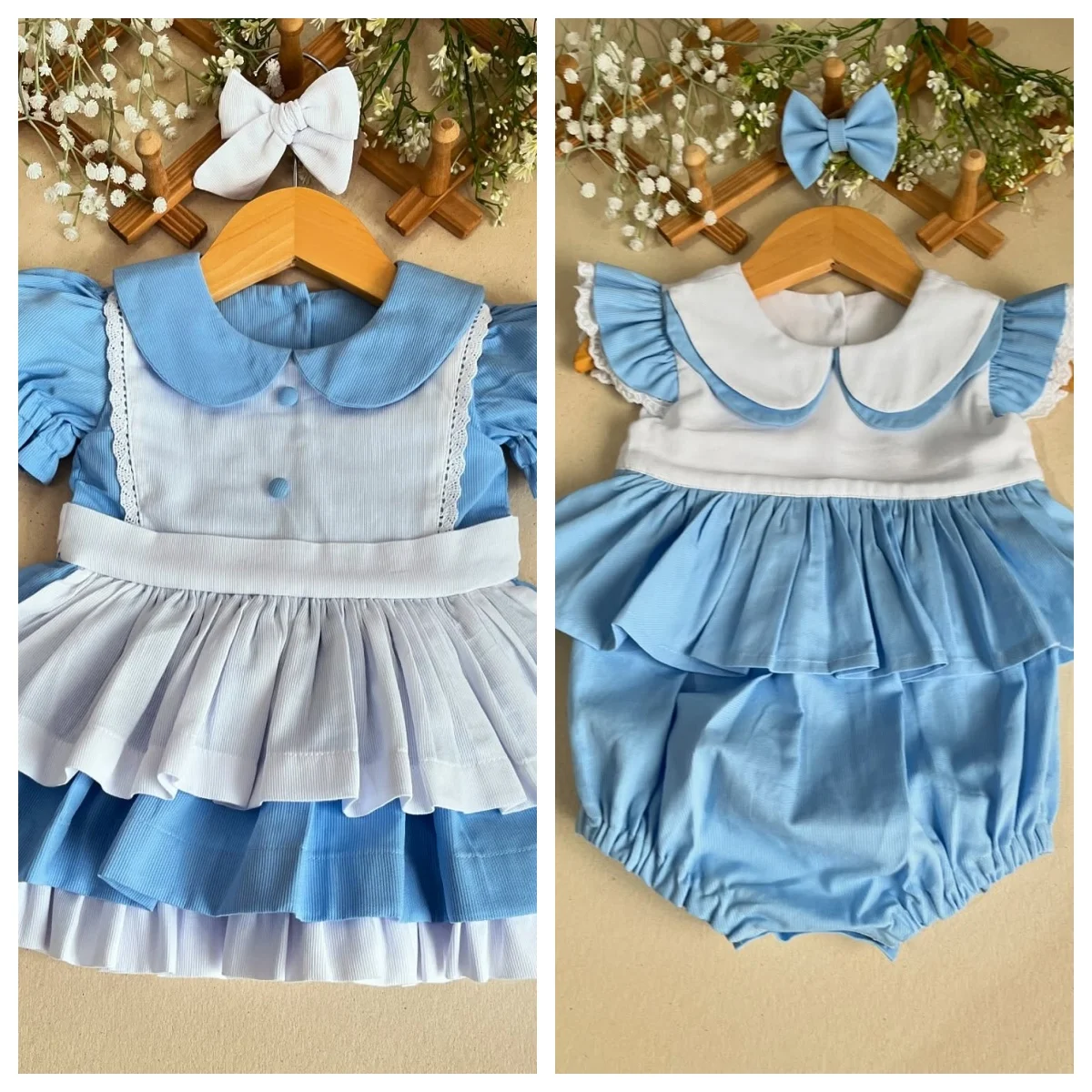 0-12 Years Summer Girls Blue Cotton Dress Collection for infants and toddlers Party Birthday Photography Casual B604