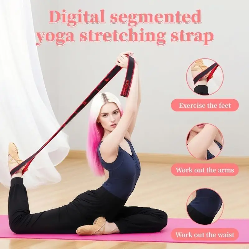 8 Section Dance Stretching Belt Fitness Exercise Resistance Band With Number 