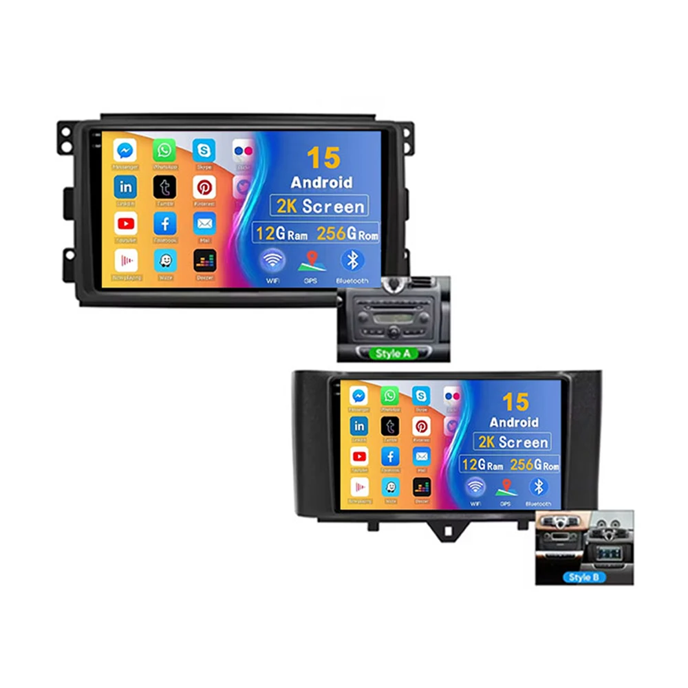 Carplay Android 16 For  Mercedes Benz Smart Fortwo 451 453 2005 - 2020 Android Auto Multimedia PlayerWIFI+4G Car Radio Wireless