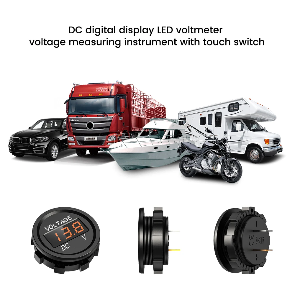 DC 12V 24V Digital Panel Voltmeter Voltage Meter Tester Led Display For Car Auto Motorcycle Boat ATV Truck Refit Accessories