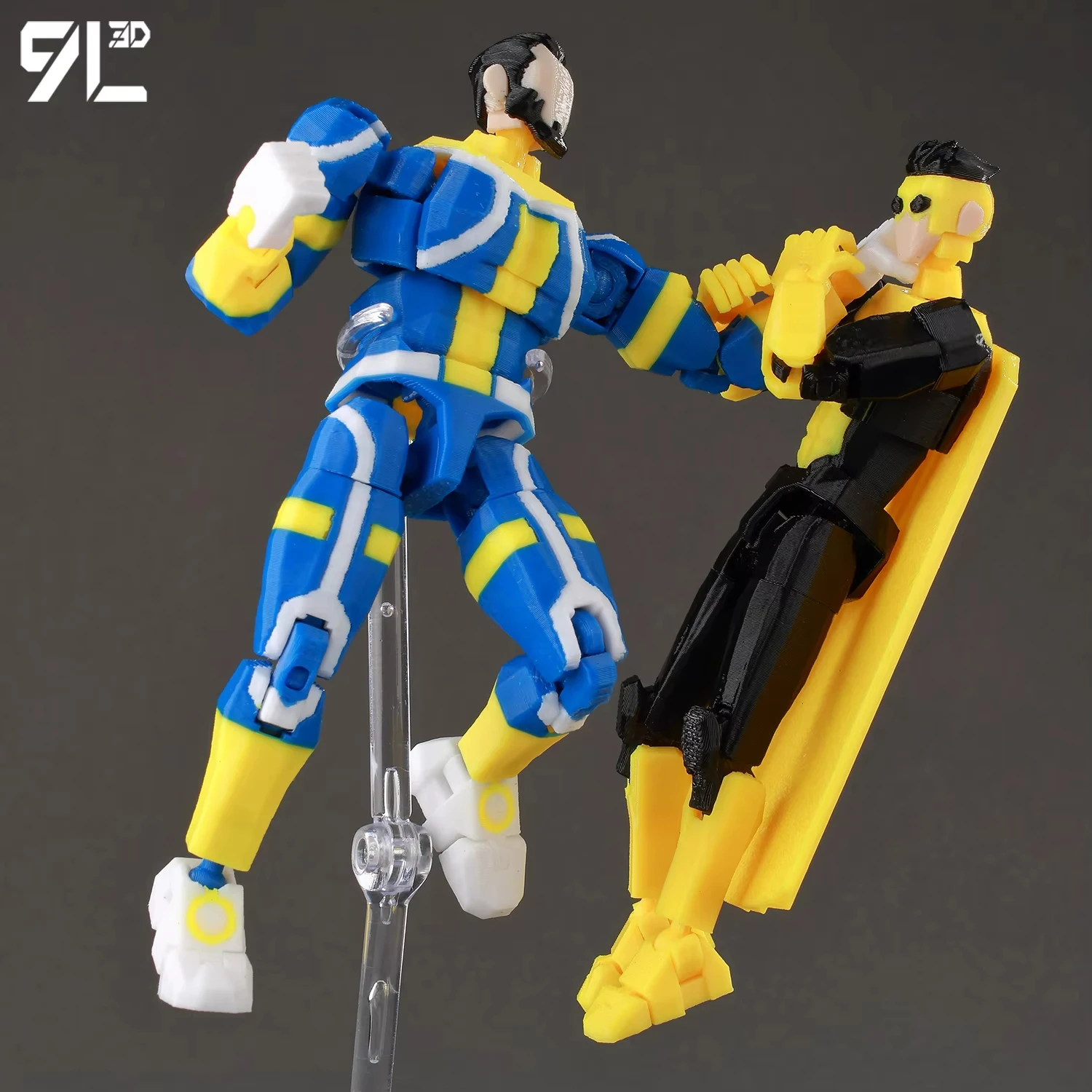 ​9L3D Lucky13 Invincible IMMORTAL Action Figure Dummy13 BlueYellow Suit T13 Multi-Jointed 3D Printed Collectible Toys Titan13​