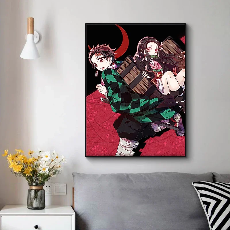 YOUQU Diamond Art Painting Kits Demon Slayer Anime Cross Stitch Collection Decorative Paintings Embroidery Free Shipping Offers