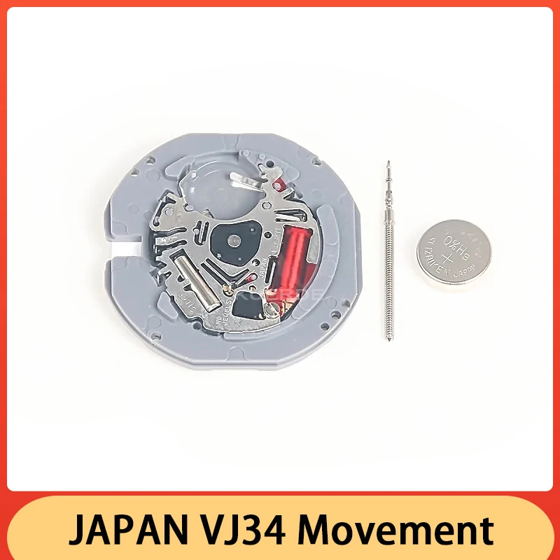 Accessoires de mouvement de montre à quartz avec batterie, mouvement VJ34, 2 aiguilles, date à 3/6, importé du Japon, nouveau