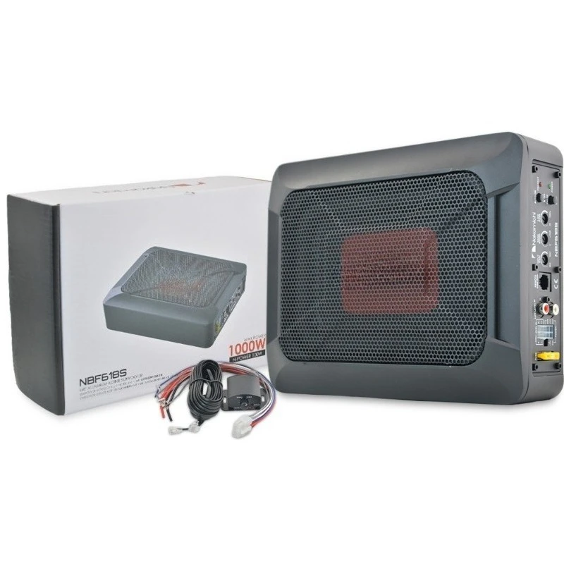 NBF618S 8‑Inch Ultra‑Slim Powered Underseat Subwoofer, High‑Power Active Car Bass Speaker For Vehicle Audio Upgrade