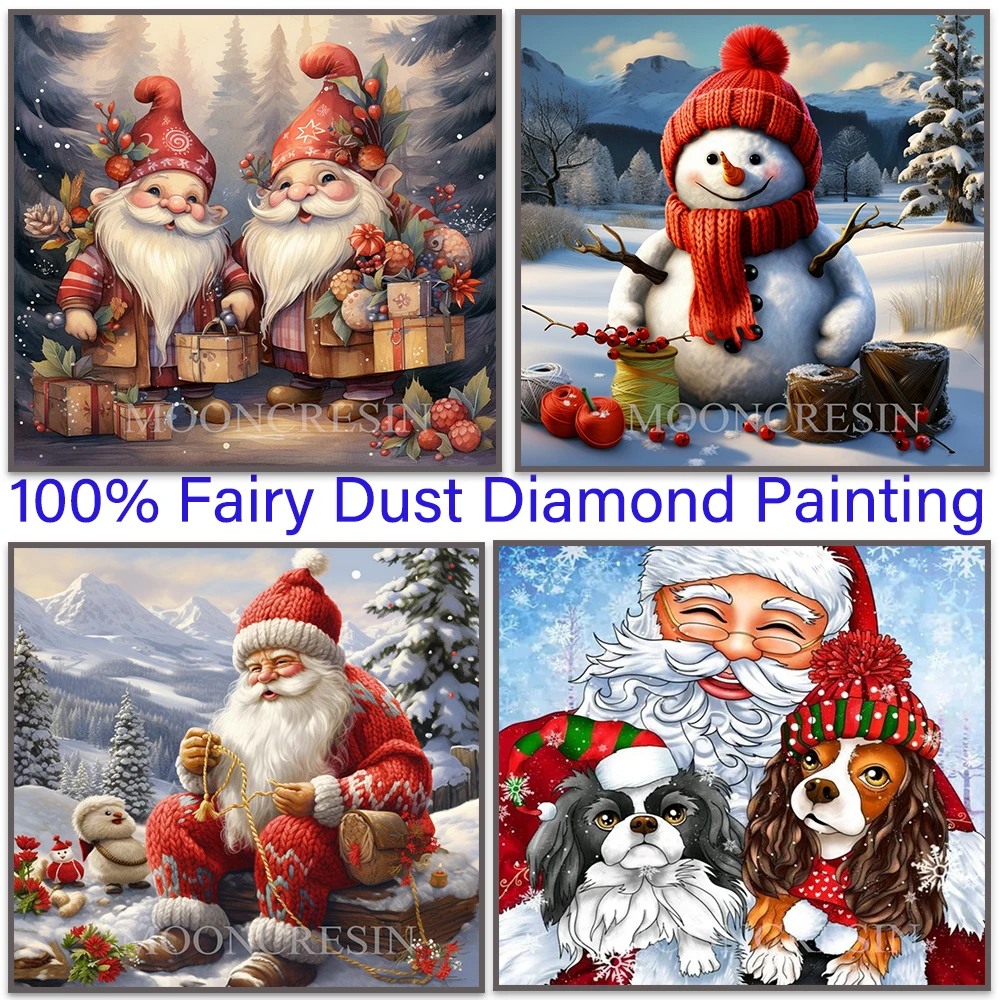 

Santa Claus 100% Fairy Dust Square Diy Diamond Painting Cross Stitch Embroidery Mosaic Home Decor Picture Rhinestones Crystal 5D