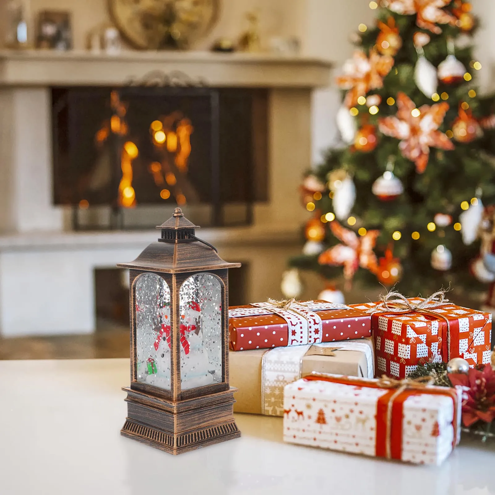 

Snowman Little Oil Light Portable Festival Lamp Holiday Decorations Lighted Lantern Christmas Adornment Xmas Decor Small Night