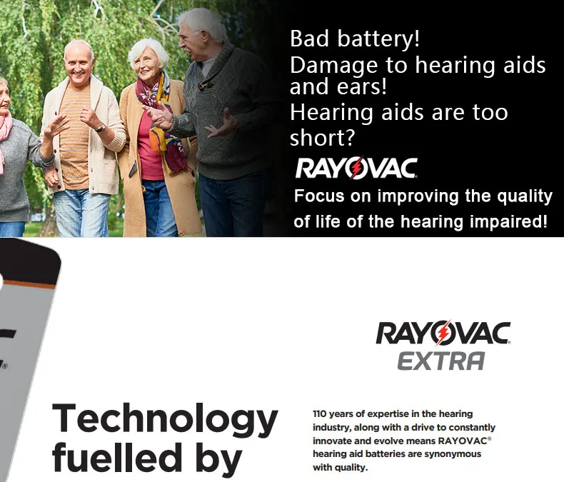 Hearing Aid Batteries A312 312A ZA312 312 PR41 RAYOVAC EXTRA 60 PCS Zinc Air Performance Hearing Aid Battery A312 Free Shipping