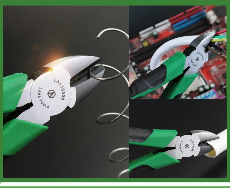 LAOA Drahtschneider-Zange, CR-V-Zangen-Sets, Spitzzange, Diagonalzange mit Feder, Kabel, Draht-Seitenschneider, Werkzeuge – Detail 6