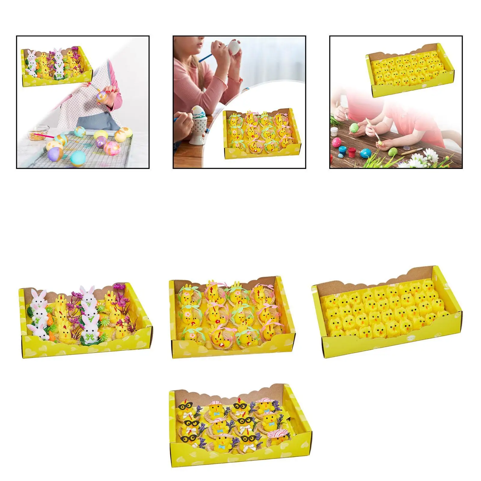 Easter Chicks Ornaments Cute Easter Decorations Holiday Decor Creative Party
