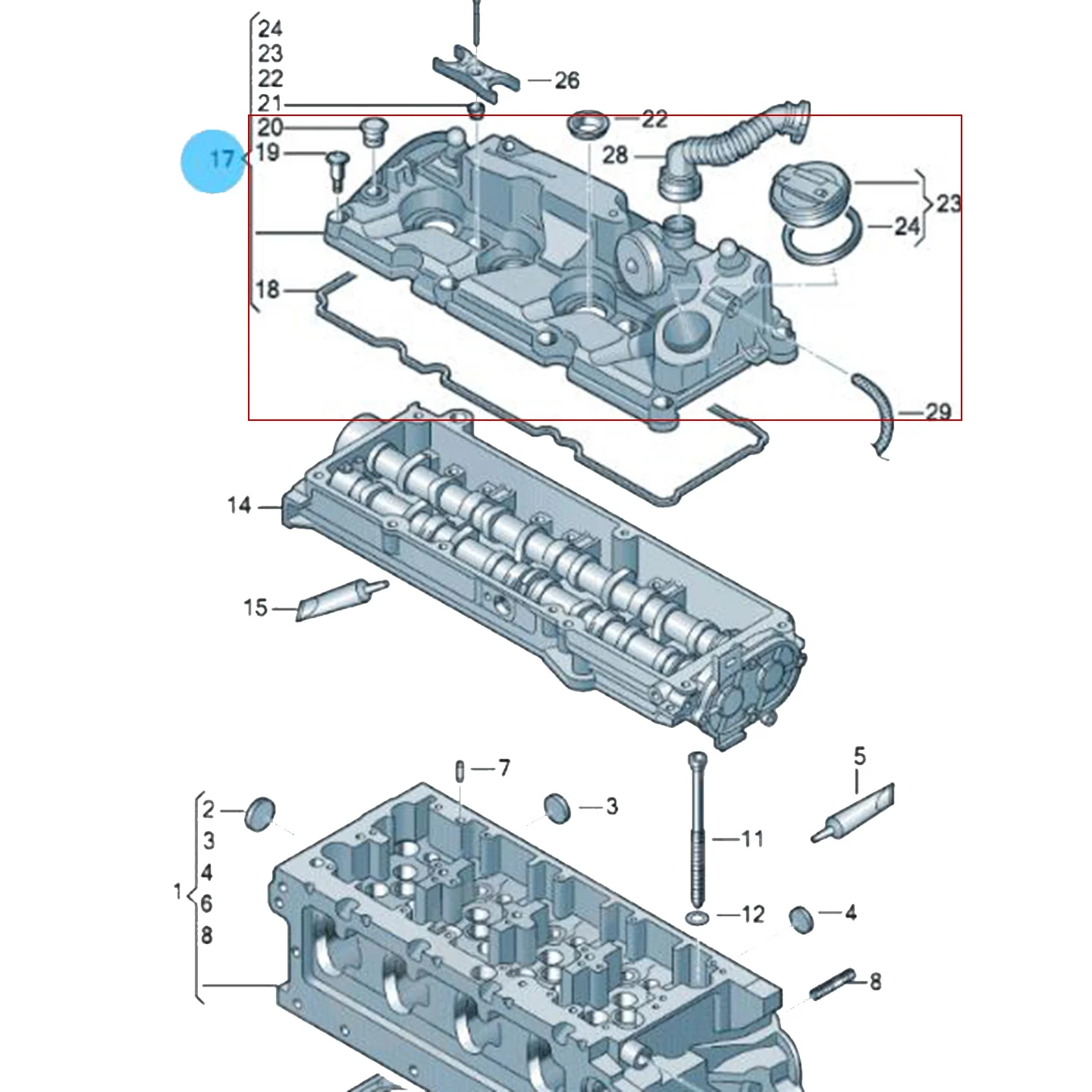 03L103469AD 03L103469S Diesel-Motorventildeckel für VW Golf MK7 Passat B8 Beetle Tiguan Sharan Caddy für Audi A4 A5 A6 Q5 TT – Detail 1