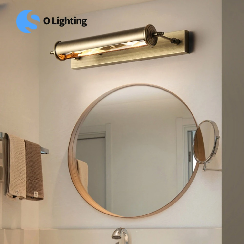 

Mirror Lamp LED Wall Lamp Retro Coppery Bathroom Wall Lamp AC85-265V Indoor Lighting Bedroom Hotel Living Room Wall Lamp Fixture