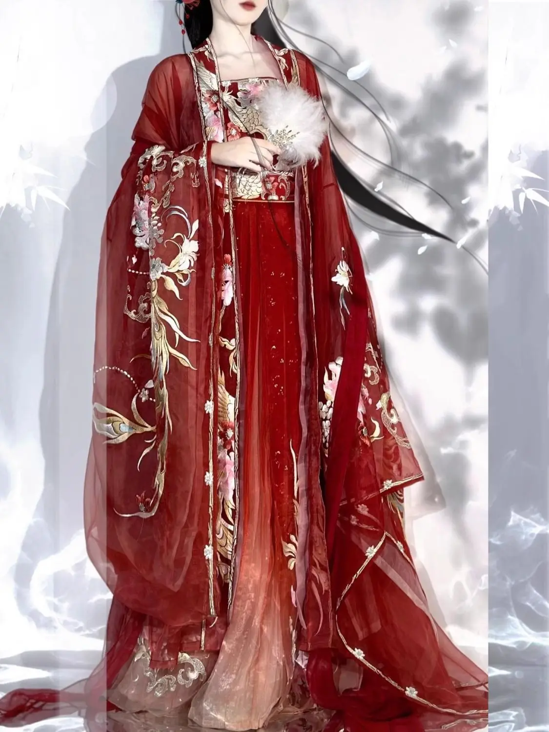 Chinese Hanfu Dress Women Chinese Traditional Ancient Vintage Wedding Bridal Red Hanfu Dress Female Fairy Cosplay Costume