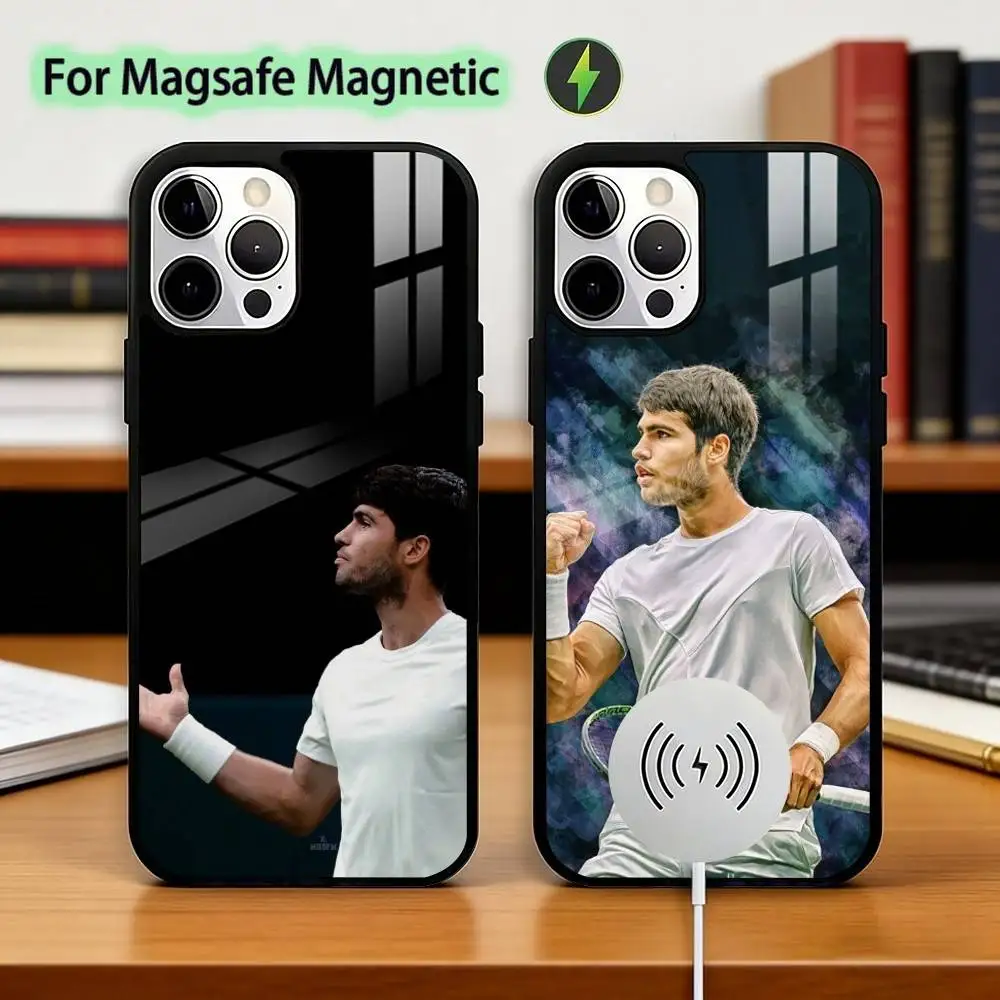 

T-Tennis Carlos Alcaraz G-Garfia Phone Case For iPhone17,16,15,14,13,12,11 Plus,Pro Magnetic For Magsafe Wireless Charging
