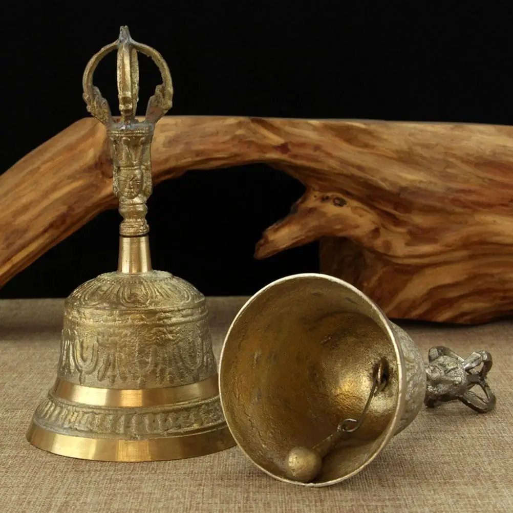 Hand Ring Small Funny Kids Bells Bronze Vintage Metal Copper Material Rust Resistant Multipurpose Easy Clean Home