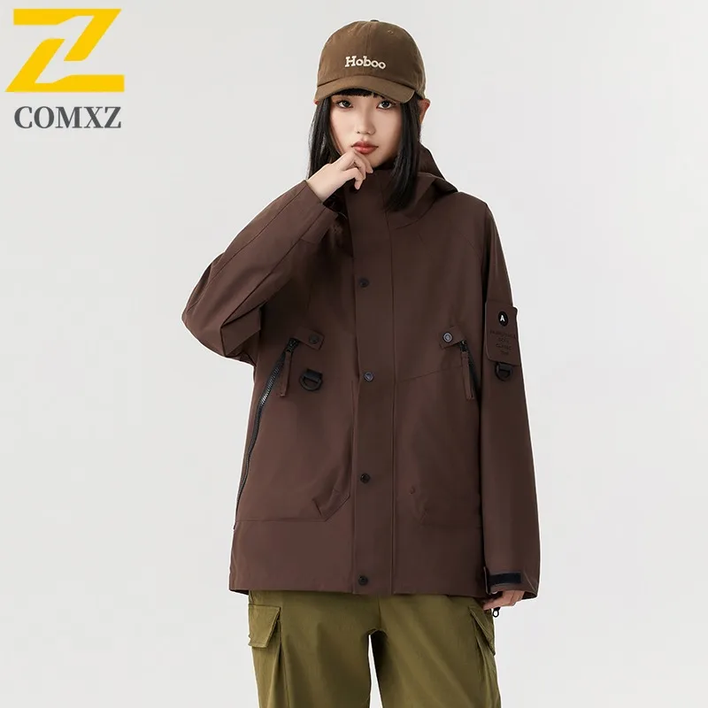 COMXZ Men Bread Jacket Warm Functional Waterproof Mountaineering Solid Color Winter Jacket Snowy Windproof Outdoor Padded Jacket