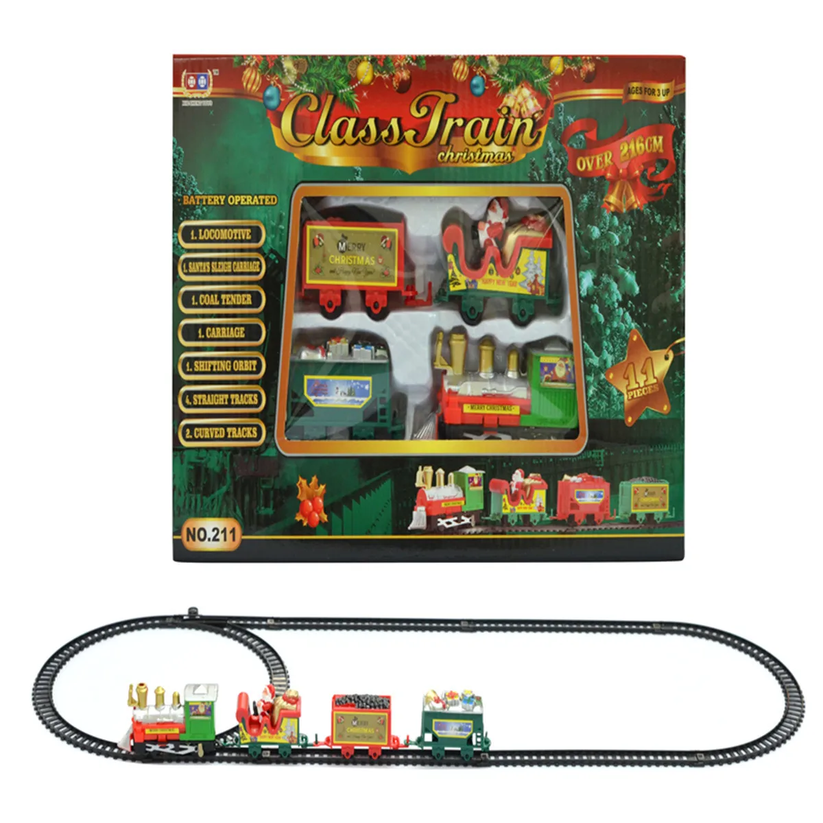 Christmas Train Set Railway Tracks Toys Creative Decor Christmas Tree Train Gift Toy For Kids Birthday Party Gift Xmas Decor