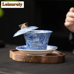 Chinese Tangka Rotatable Gold Silver Mixed Gaiwan Zen Sheep Fat Jade Hovering Lid Tea Tureen Tea Maker Cover Bowl Tea Services