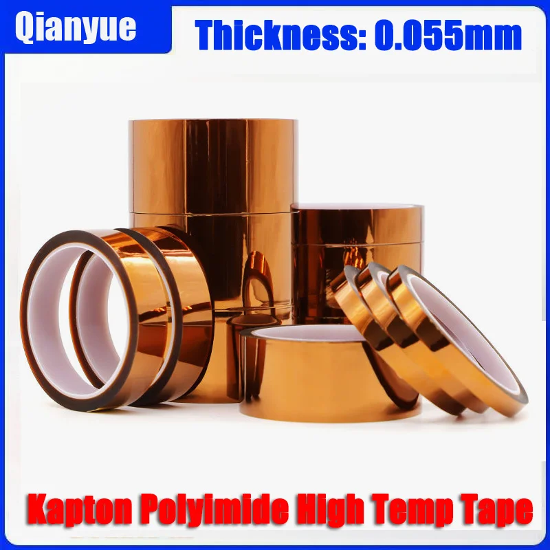 Kapton Polyimide Tape 0.055mm 300°C,Heat Resistant Amber Tape for PCB Wave Soldering/Oven/Painting Masking Protection