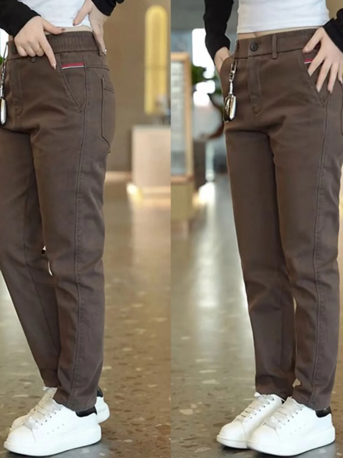 Fall 2026 Men's Casual Straight Leg Elastic Long Pants Wear Resistant Versatile Trendy Youthful Style Workwear Straight Tube ...
