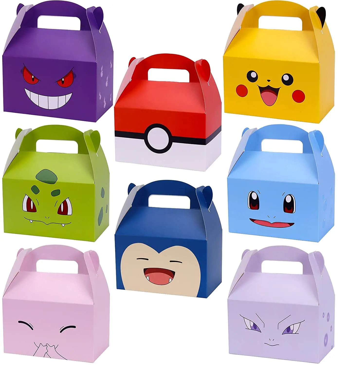 Pokemon Party Favors Birthday Party Decorations Pikachu Paper Gift Bags Handle Candy Box Baby Shower For Kids Supplies Gifts