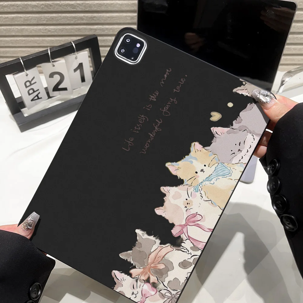 Matte Kitties Tablet Case For iPad A16 10th 11th iPad Pro 11 2025 12.9 13 10.5 9.7 Air 13 11 2 9.7 Mini 4 2024 8.3 Cover Capa