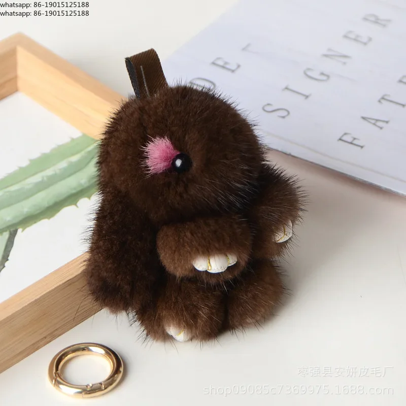 New handmade cute plush rabbit keychain bag for children, car key decoration, jewelry gift
