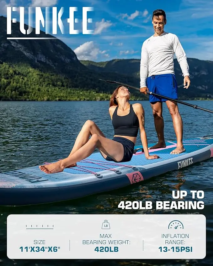 FUNKEE لوح تزلج قابل للنفخ قابل للتخصيص، تصميم جديد، مواد EVA PVC الممتازة للأطفال تتضمن ملحقات إصلاح #2