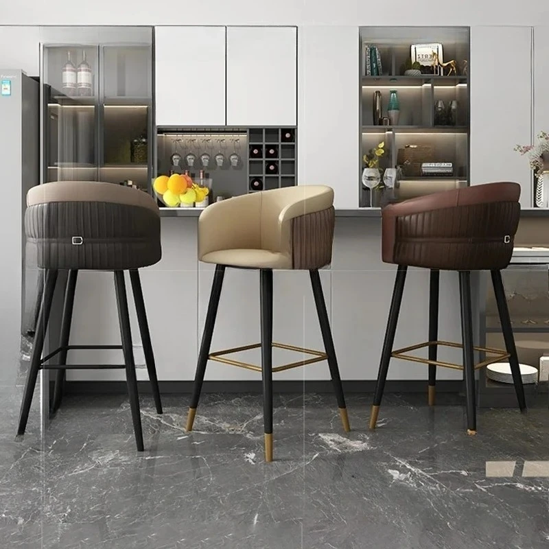 Style Back Bar Stools Luxury Commercial Sustainable Kitchen Bar Stools High Chair Modern Sillas Barra High End Furnit