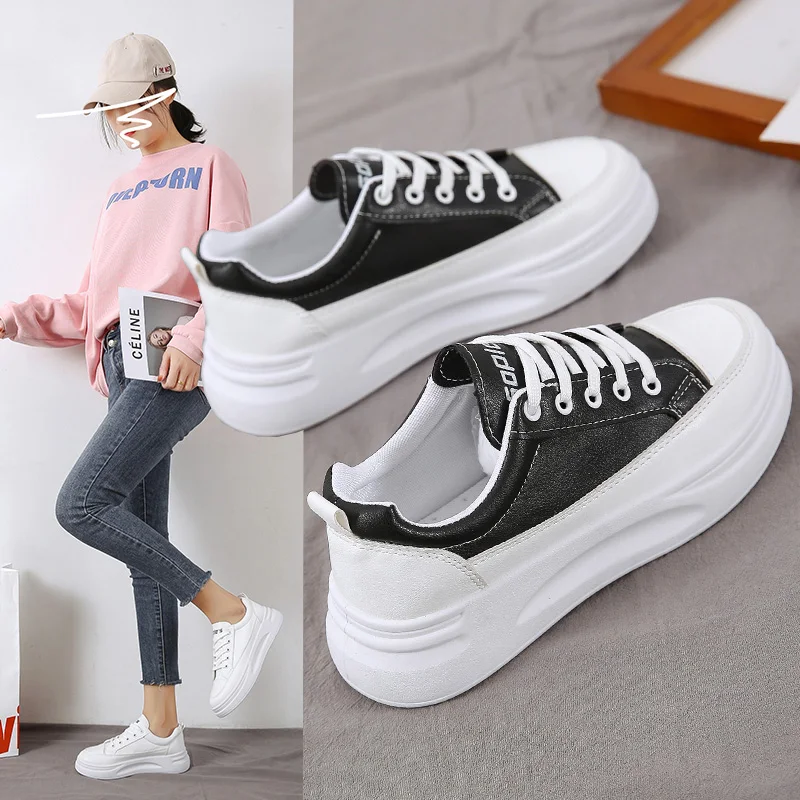 Increas Height Sports Shoes Lady All-Match Clogs Platform 2024 Fashion Women's Casual Female Sneakers Basket Creepers New Modis