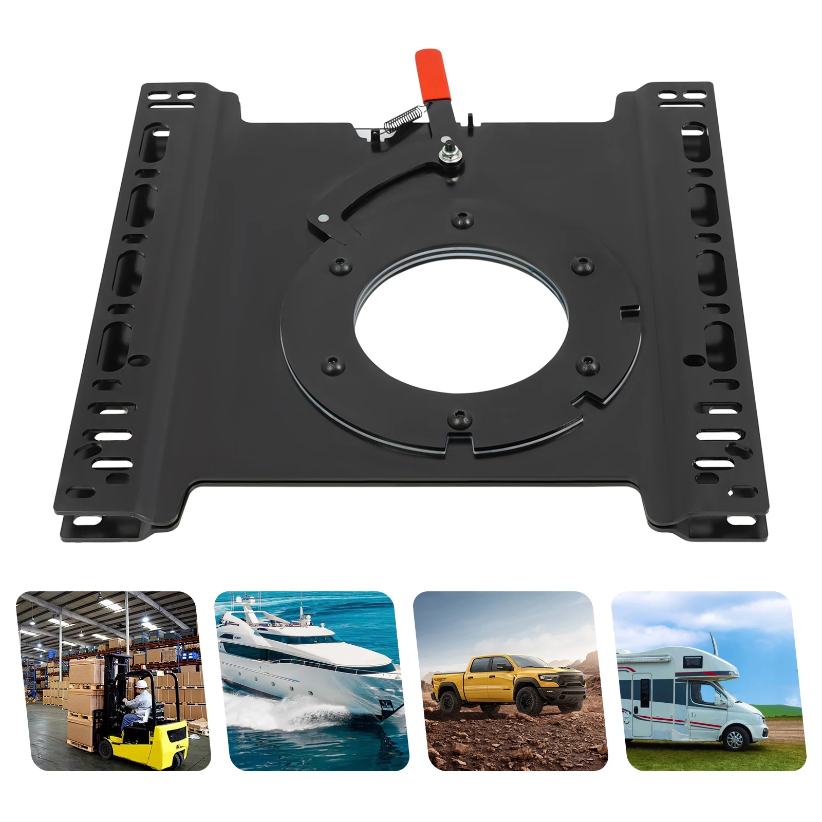 قاعدة دوارة للمقعد العالمي RV T5 T6، 360 درجة °   قاعدة مقعد دوارة من ألواح فولاذية شديدة التحمل قابلة للدوران لشاحنة التخييم المتنقلة (46.5*46 سم)