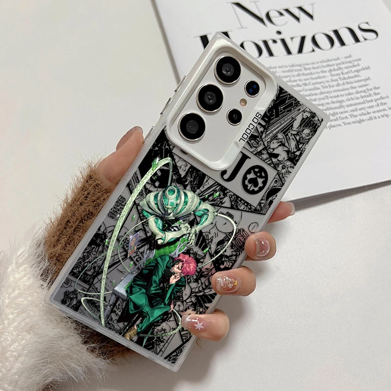 JOJO Cute For Samsung A71 A53 A52 A51 A50 A34 A32 A31 A30 A23 A21S A15 A13 A12 Colorful Silver Phone Case Coque Funda Back