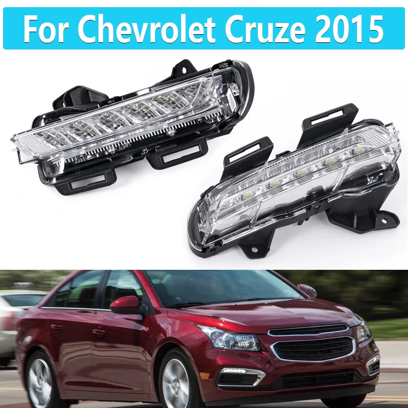 Car Front Bumper DRL lights For Chevrolet Cruze 2015 LED Daytime Running Light Day Light FOG Lamp 42340860 42340861