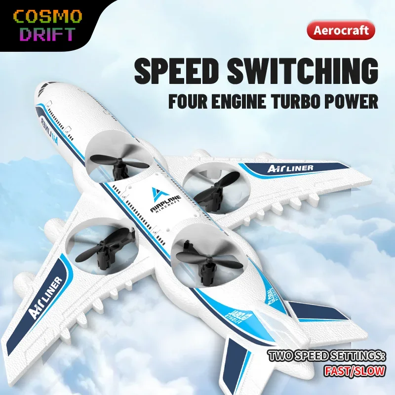 6CH X95 RC Foam Airliner Drone Quadcopter Stunt Airplane with 3D Flip Durable Anti-Crash Remote Control Aircraft Toy for Boys