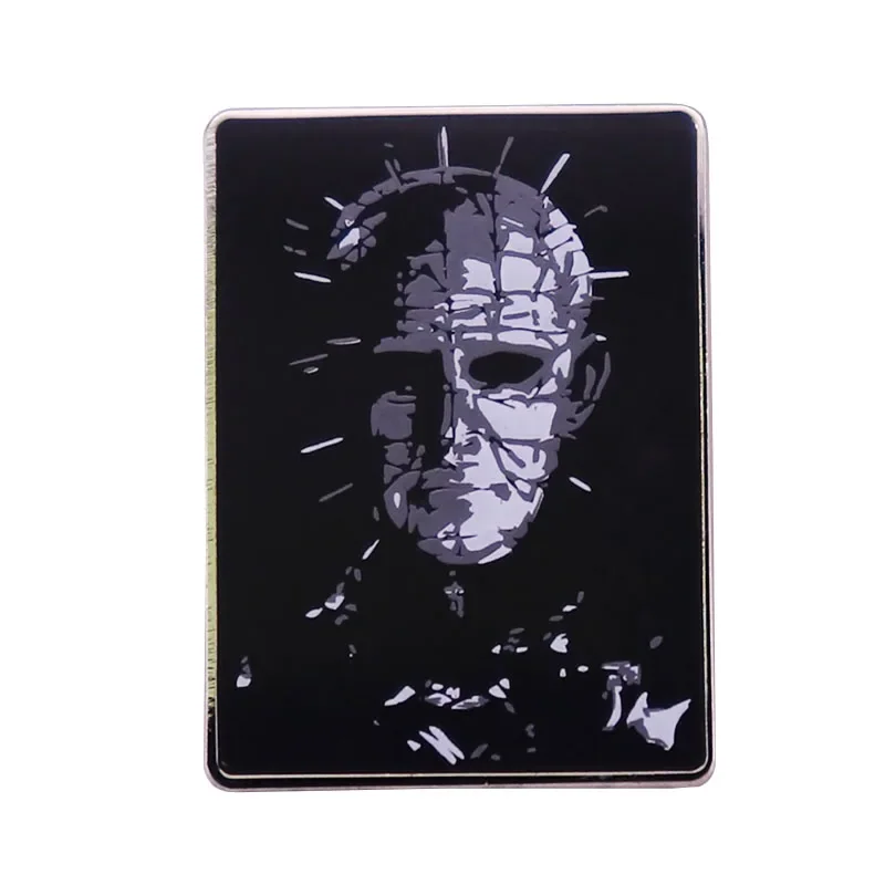 Hellraiser Pinhead Enamel Pin Black & White Collectible Brooch The Hellbound Heart Novel Horror Movie Badge Halloween Gift