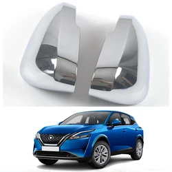ABS Rearview Mirror Cover Kit 2PCS Chrome Color Fit For Nissan Qashqai J12 2022 2023