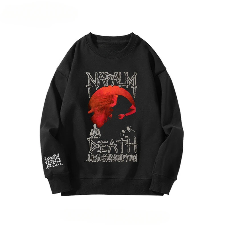 Nueva camiseta con cuello redondo de la banda de heavy metal Napalm Death para hombres y mujeres - Top de rock hardcore para la última tendencia de moda