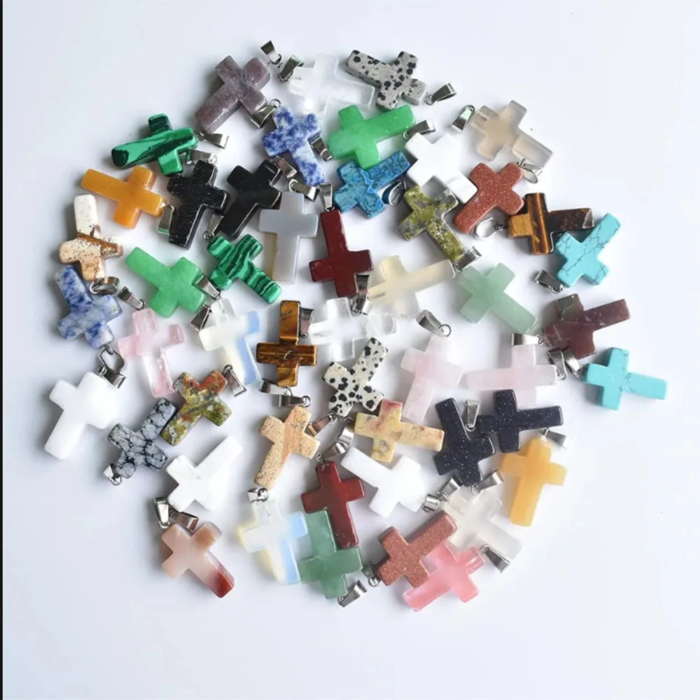 Großhandel 50 Stück/Set Naturstein in verschiedenen Formen für DIY-Halsketten, Anhänger, Schmuckherstellungszubehör, kostenloser Versand – Detail 4