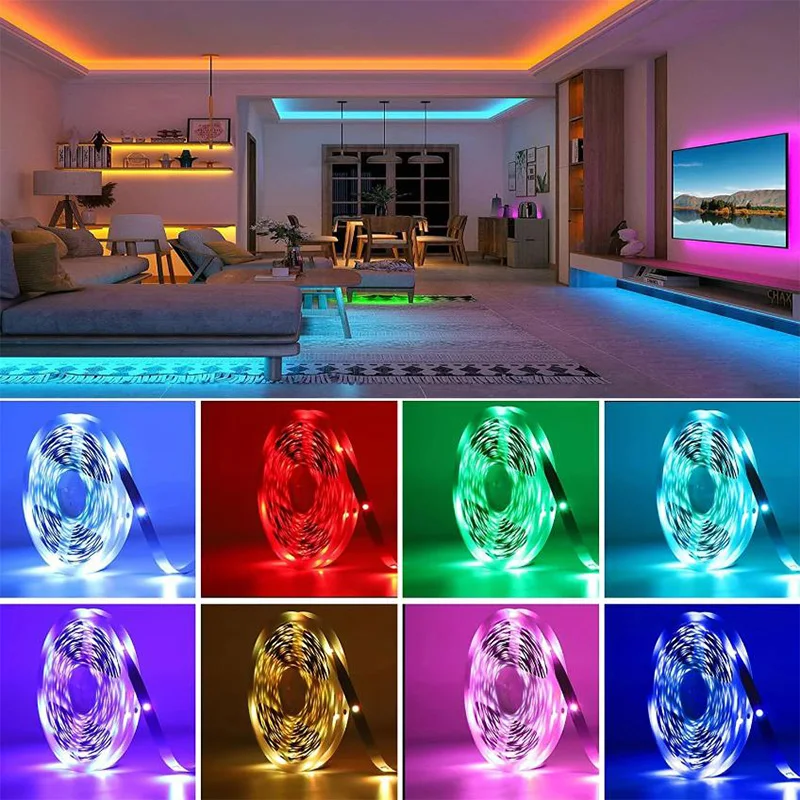 RGB Led Strip Lights 5m 10m 20m 30m Led Room Light with APP Control Flexible Ribbon Luces Led Tape for Room Bedroom Decoration, image 2