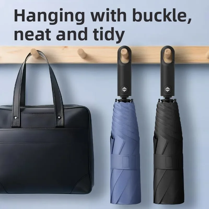 Automatic Folding Umbrella Memory Patch Ring Buckle Sunshade Waterproof Stainless Steel 8 Bones Compact Travel Umbrella