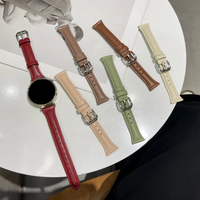 20mm 22mm Slim Leather strap For Samsung Galaxy watch 6/7/5 pro/4 Classic/active 2 sport bracelet Huawei watch GT 4-2-2e-3 band