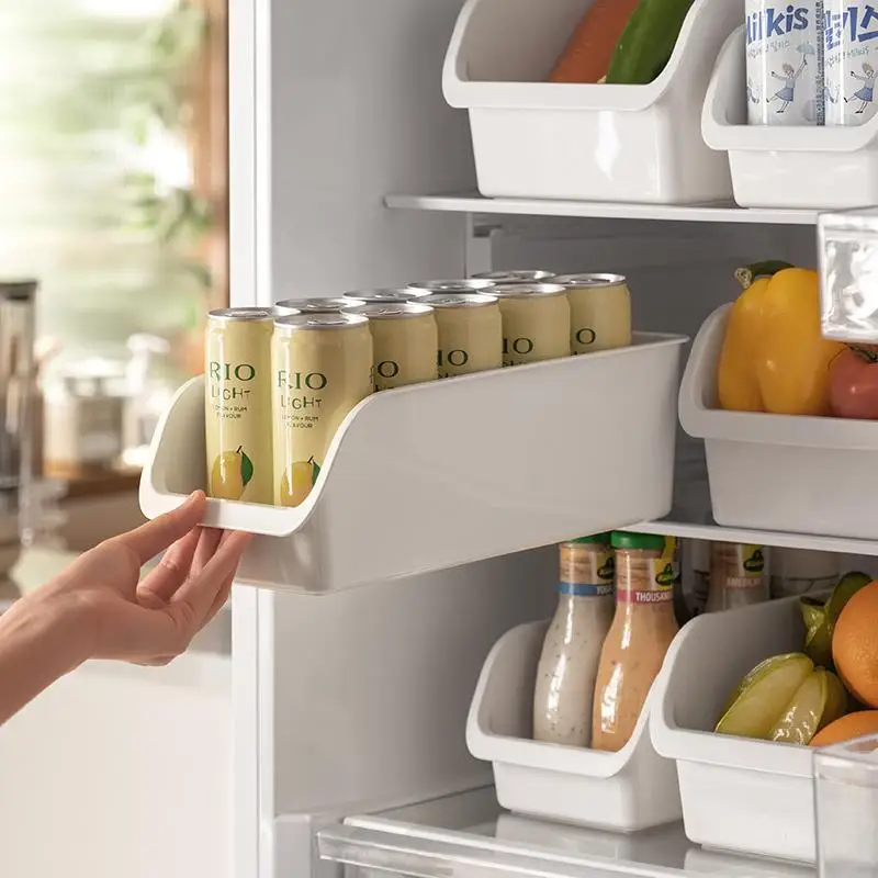 OFD Plastic Food Storage Box Refrigerator Vegetable Fruit Preservation Container Kitchen Organizer Grid Partition Home Use