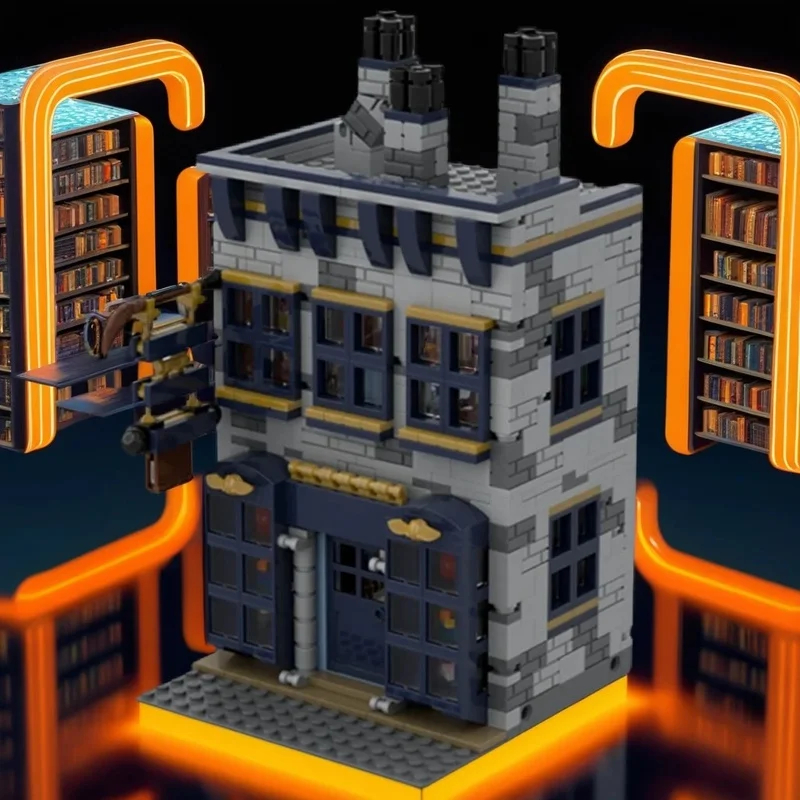 

NEW 1281PCS MOC Magic Movie Whizzhard Books Diagon Alley Model Collectible Display DIY Creative Building Blocks Gift Building