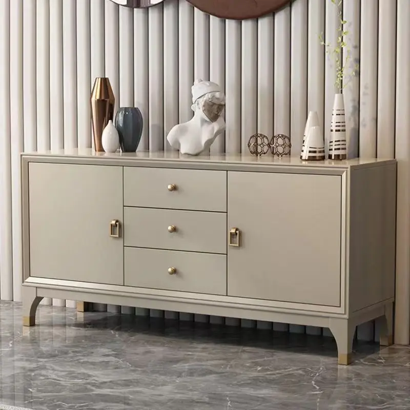 solid wood bedroom TV cabinet small apartment master bedroom living room mini high white modern minimalist floor cabinet