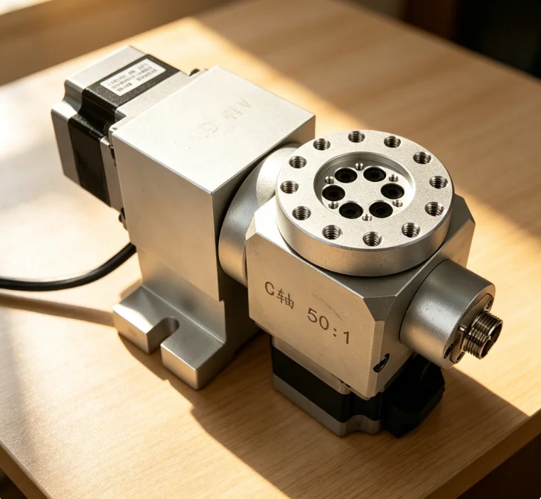 Harmonic Drive Reducer CNC 4th 5th Axis 50:1 A B Rotary Dividing Head Stepper Motor For Milling Machine