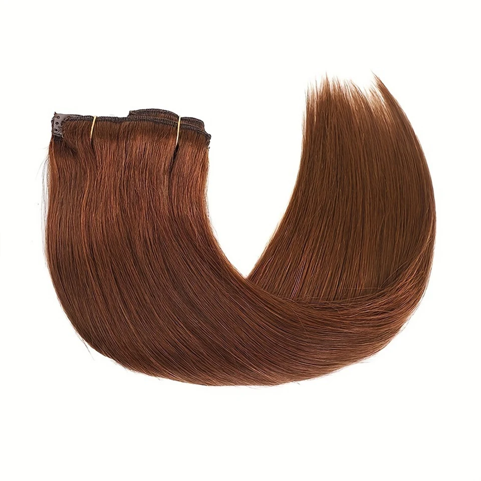 4#Dark Brown Straight Hair Piece Human Hair Clip In Hair Extensions 8Pcs For Women 20Clips 120g Brazilian Clip Ins 10-26 Inch