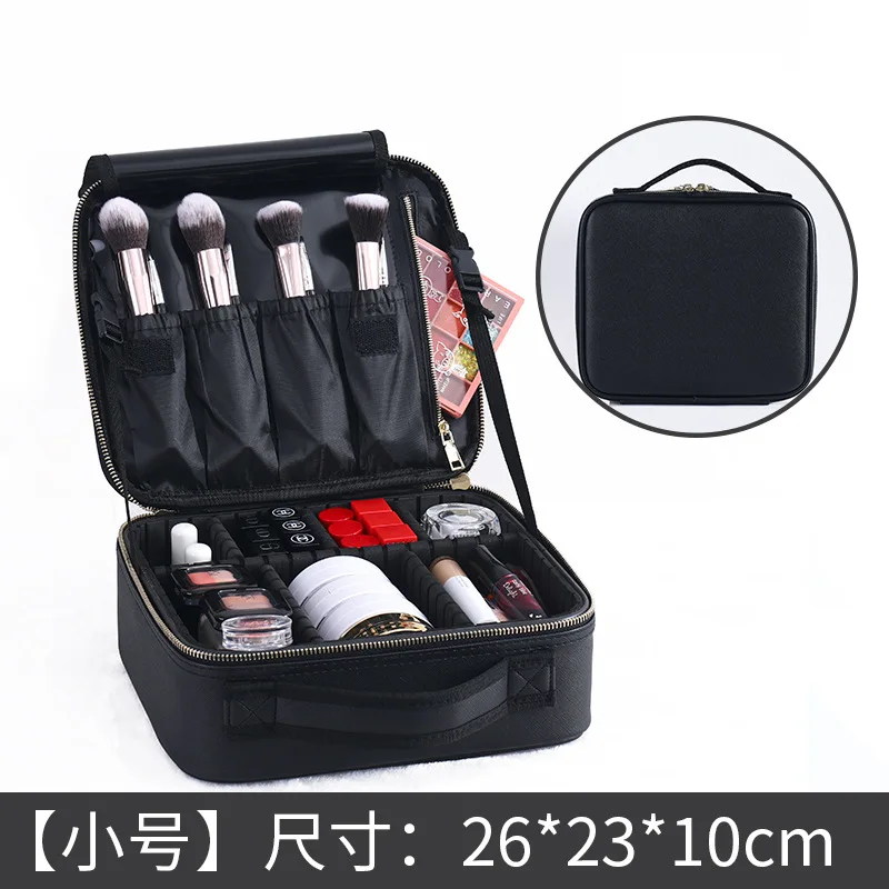 Large capacity makeup bag Tattoo nail and makeup portable divider tool box   makeup pouch